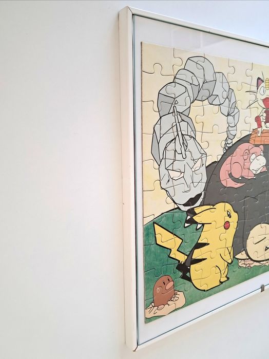 Quadro com Puzzle Vintage dos Pocket Monsters (Pokémon, Japão, 90s)