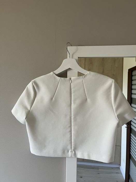Biały crop top Zara XS