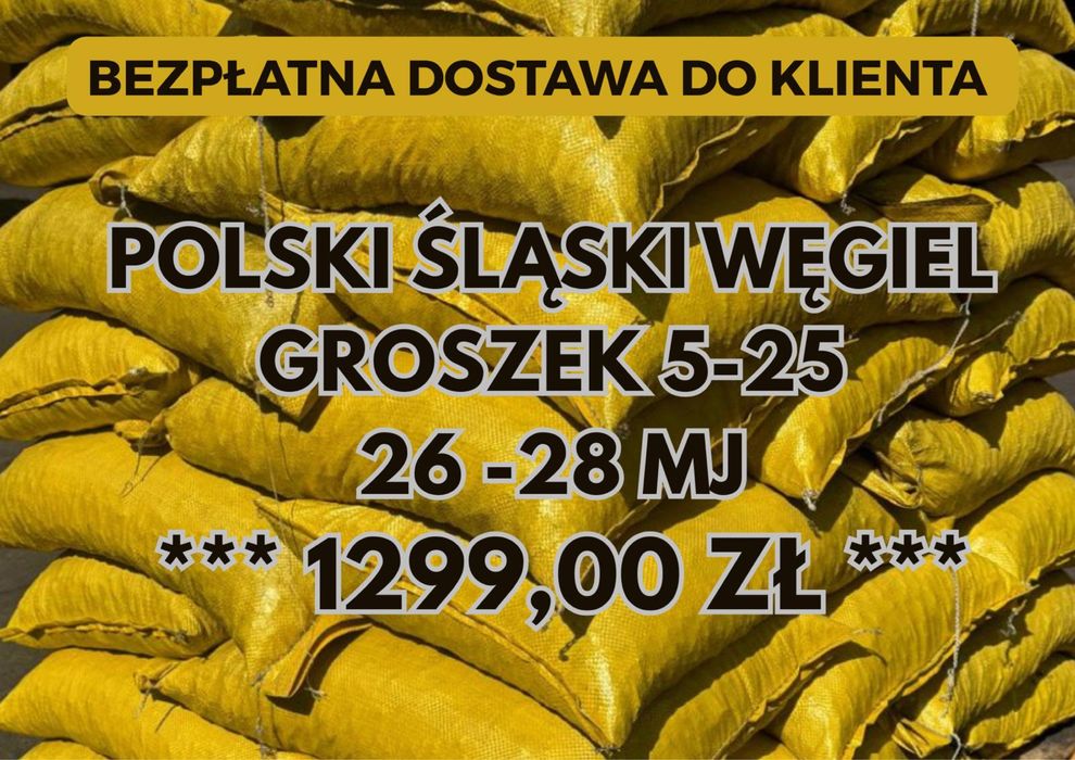 POLSKI ŚLĄSKI WĘGIEL : GROSZEK 5-25, 26-28MJ - Transport Gratis !