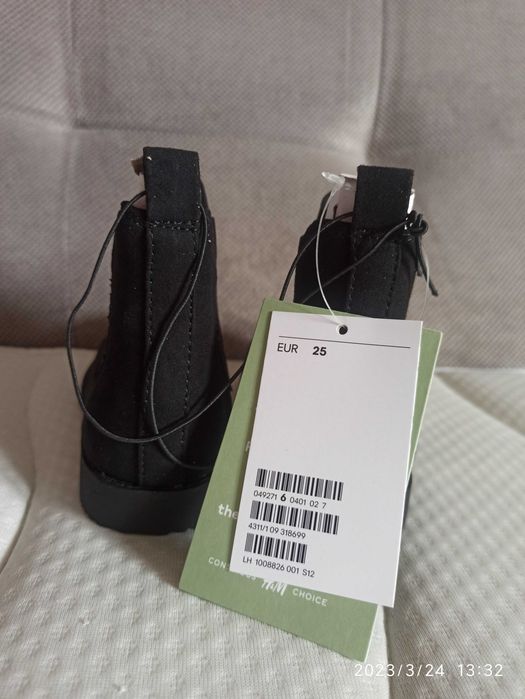 Botki dziewczęce przejściowe H&M 25 (16 cm) Nowe
