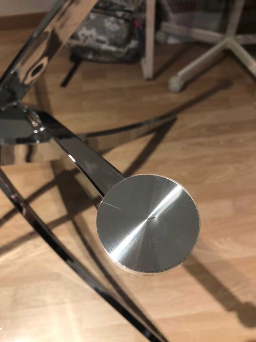 Mesa de jantar MARAMO Prateado 120 cm Vidro de segurança (temperado)