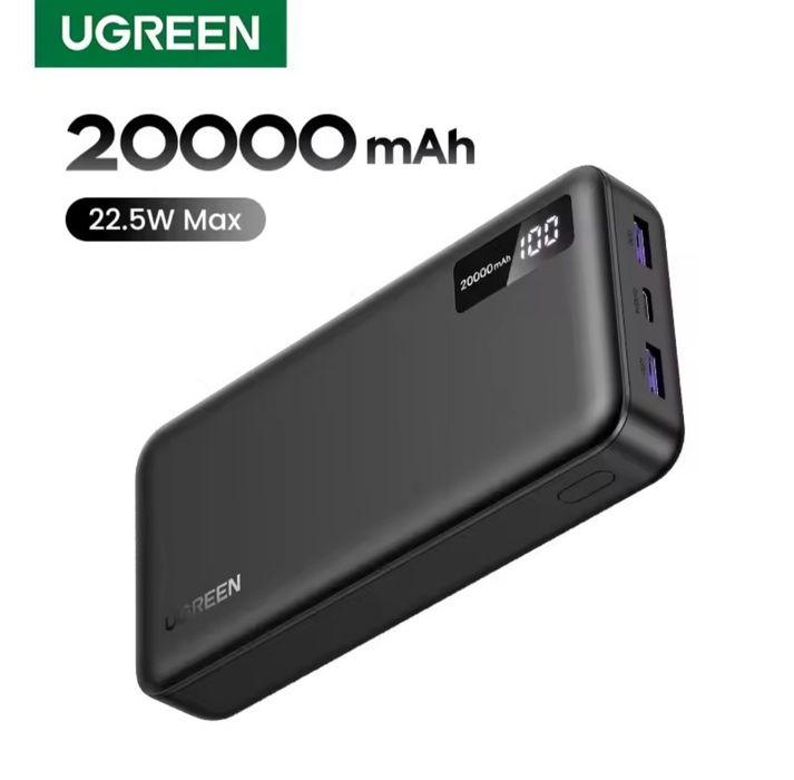 Повербанк UGREEN 22.5W 20000mAh PB312 з екраном Power Bank PD SFC