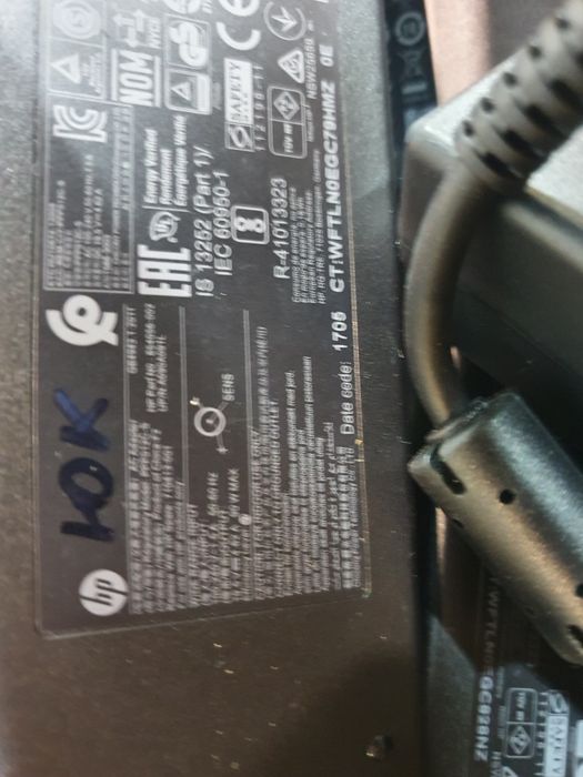 Блок питания зарядное зарядка HP blue pin 90w оригінал