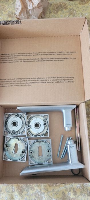 Puxadores de porta TUPAI – espelho quadrado (3 conjuntos)