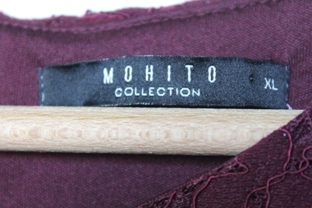Bordowa koronkowa bluzka Mohito XL 42