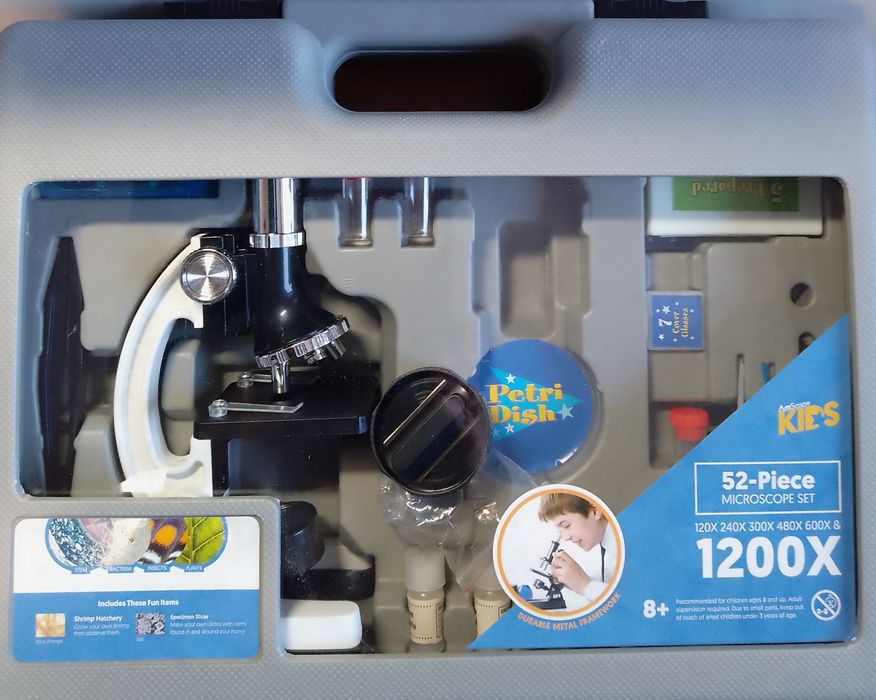 Набір для дітей 52-Piece Microscope set 1200X у  жорсткому кейсі
