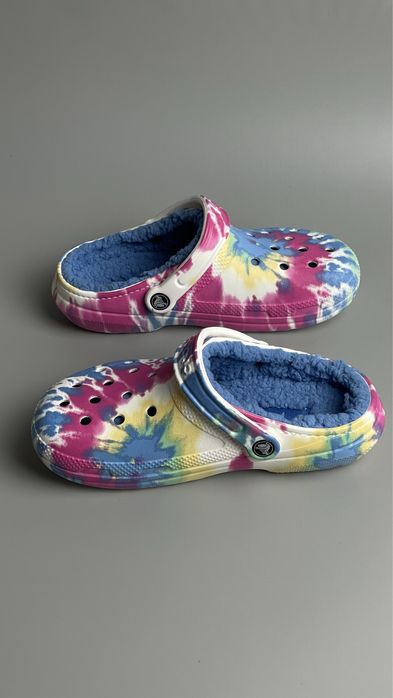 Тапочки, крокси Crocs Classic Lined Tie Dye Clog Оригінал! НОВІ