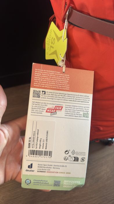 Nowy Oryginalny Plecak Deuter Guide 22 SL Wspinaczkowy Via Ferrata Górski Trekkingowy