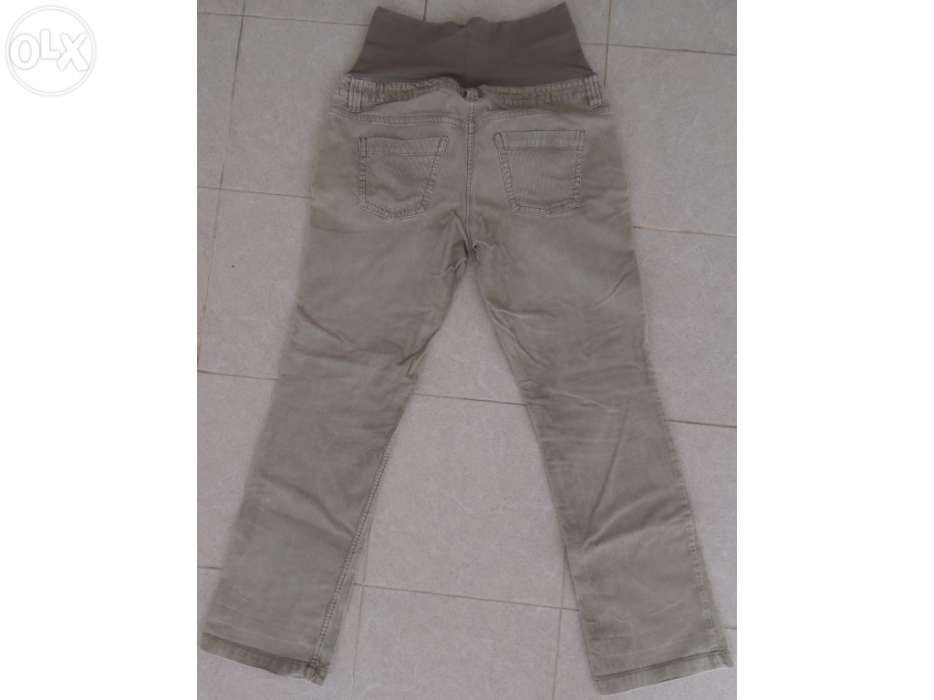 Calças de grávida – h&m mama – XXL – bombazine – beje / castanho claro