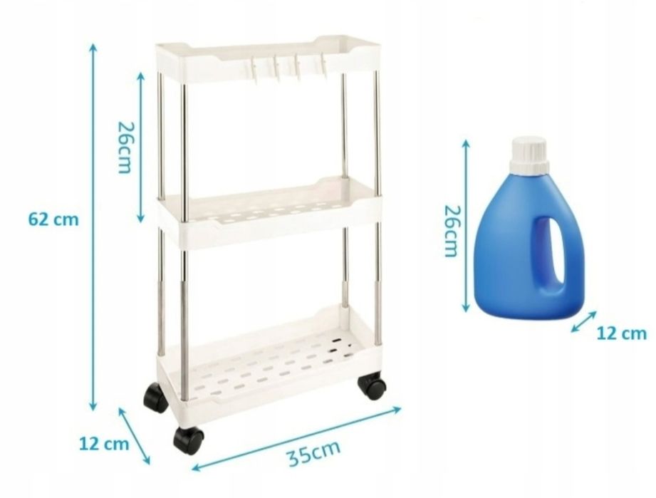 Szafka Regał Organizer na Kółkach do Łazienki Kuchni Wąski