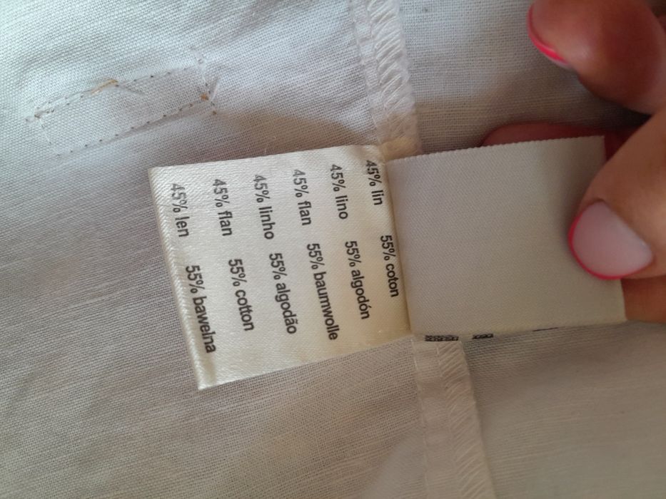 Koszula że stójka chłopiec 122/128 len i bawełna