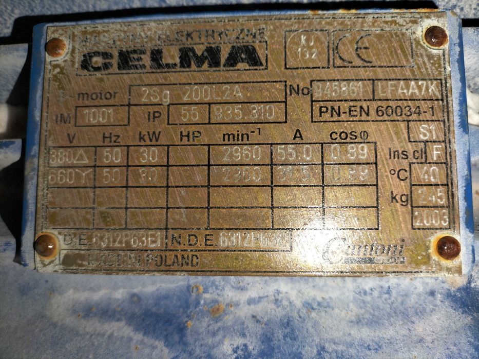 Silnik elektryczny 30kW  2960 r/min  2Sg 200 L2A  CELMA B3