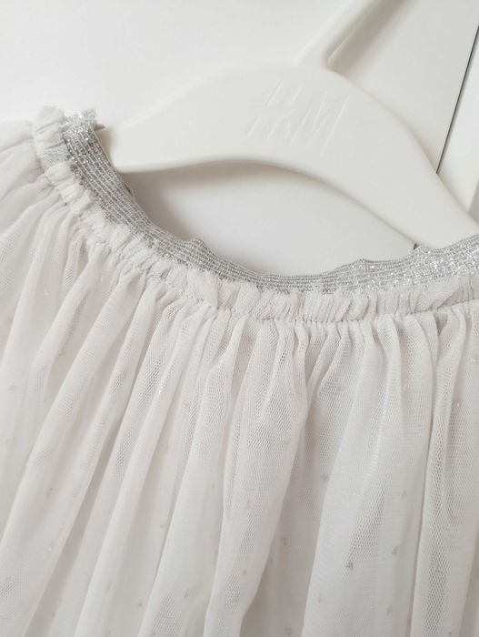 Spódniczka tiulowa świąteczna w srebrne gwiazdki 74