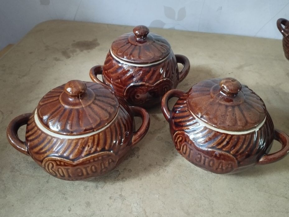 Горщики глиняні для запікання 6 шт.