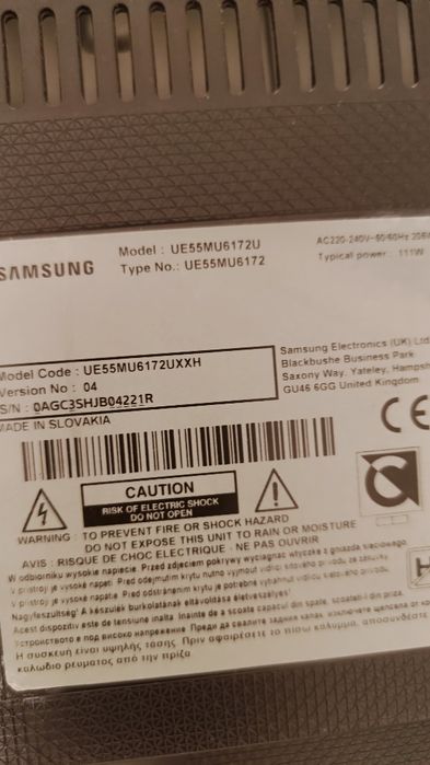 Samsung 55cali 4K UHD smart tv z Wi-Fi i dekoderem dvb-t2