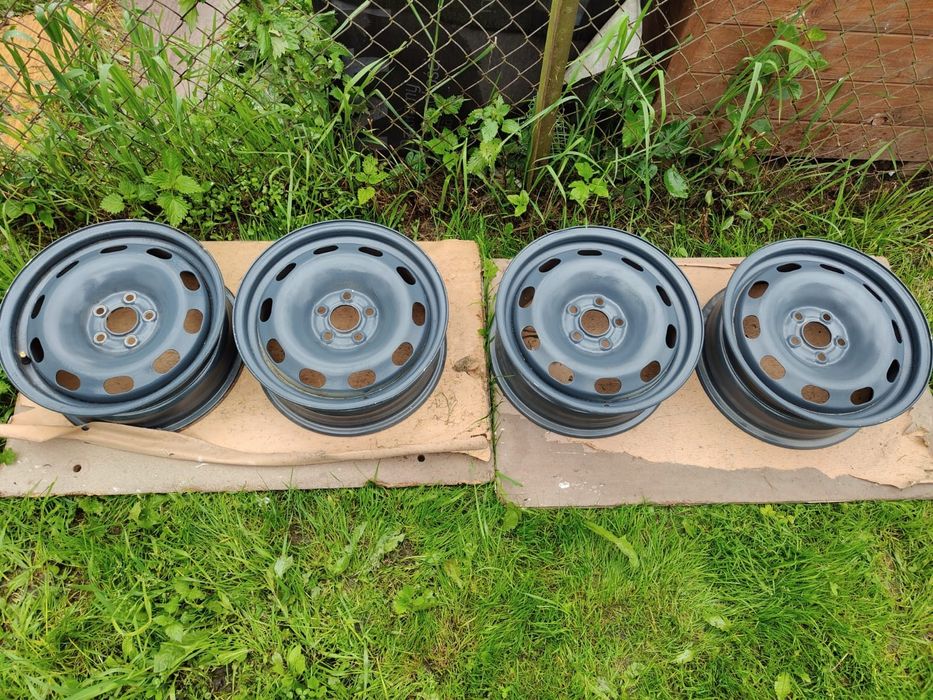 4 Felgi stalowe 15", 5x100, ET43, 6J,  Seat Skoda Audi VW