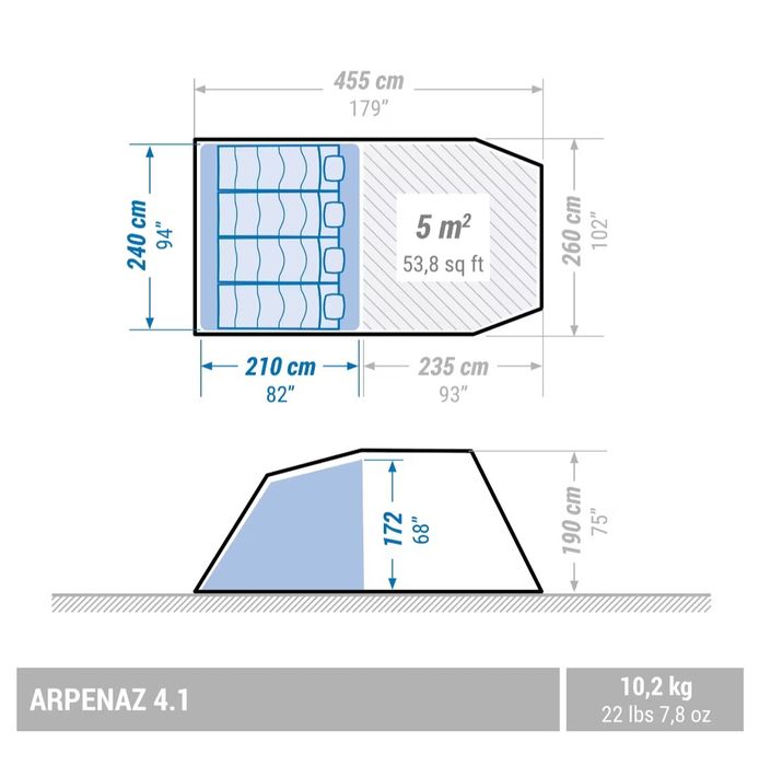 Tenda de campismo 4 lugares