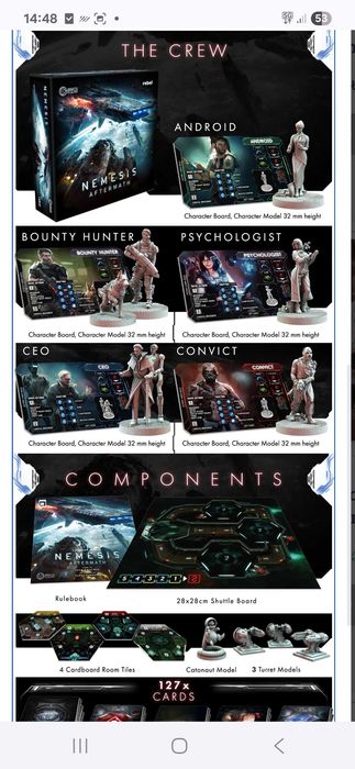 Nemesis + aftermath pokłosie gamefound gra planszowa