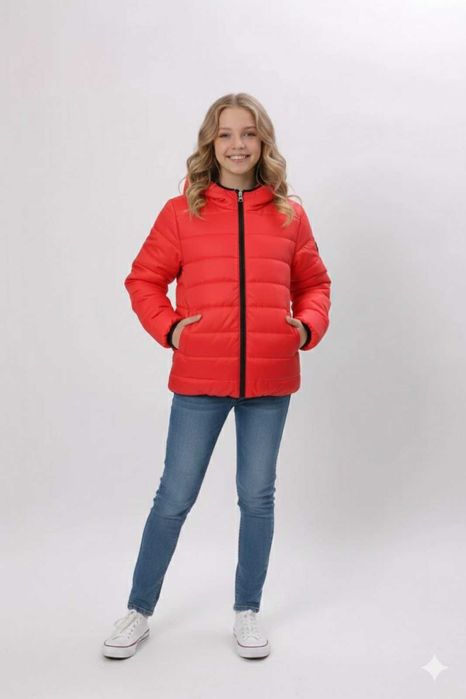 Куртка дитяча  підліткова демісезонна двостороння на дівчинку