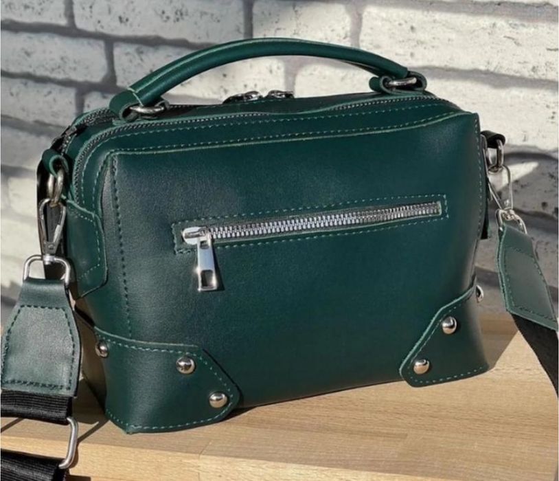 Сумка зеленая через плечо