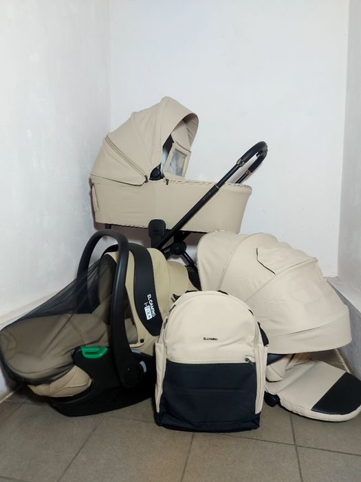 Коляска El.camino PERSONA +автокрісло  El.camino I-FIX розкладається