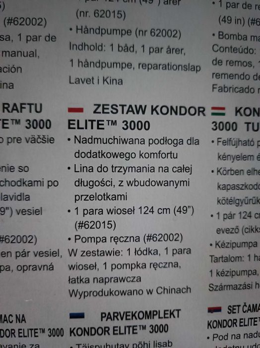 Ponton dmuchany Bestway Kondor Elite 3000