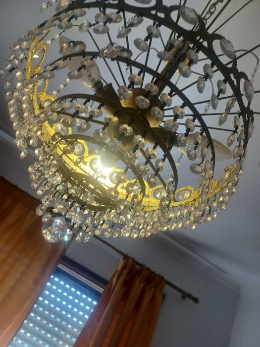 Candeeiro tecto em Cristal