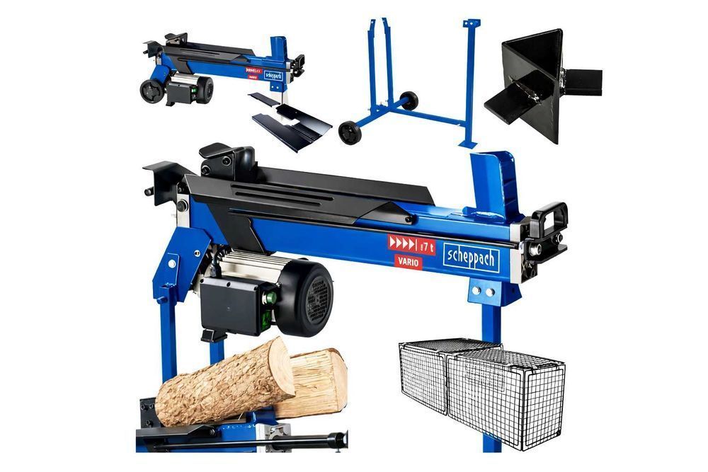 Rębak Łuparka do Drewna Hydrauliczna 2200W Zestaw Stojak 7 Ton