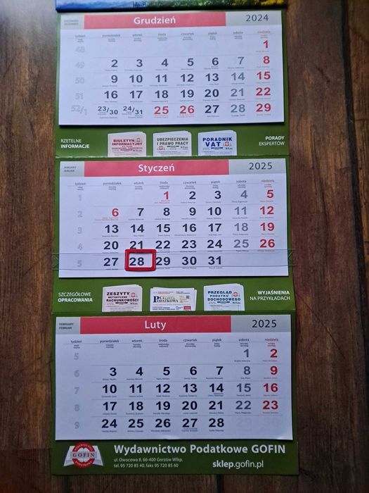 Kalendarz trójdzielny