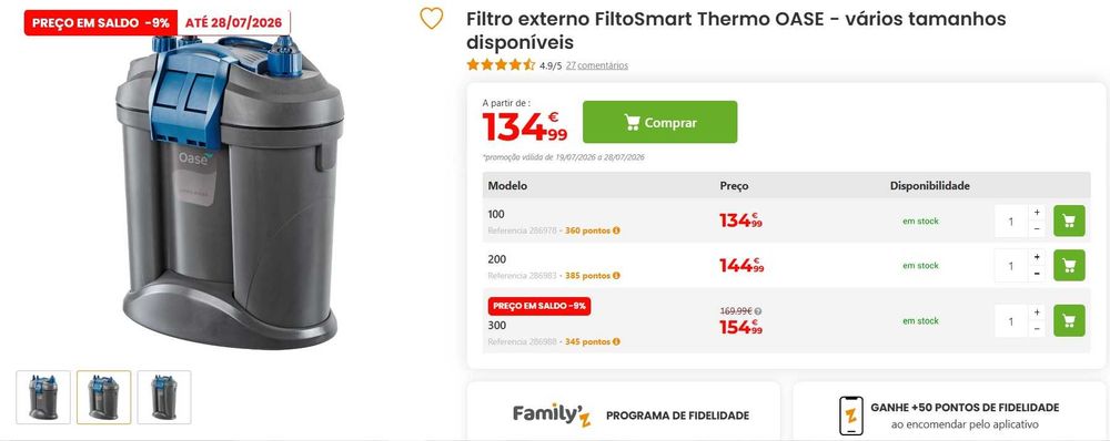 Filtro externo FiltoSmart Thermo OASE + aquecedor;