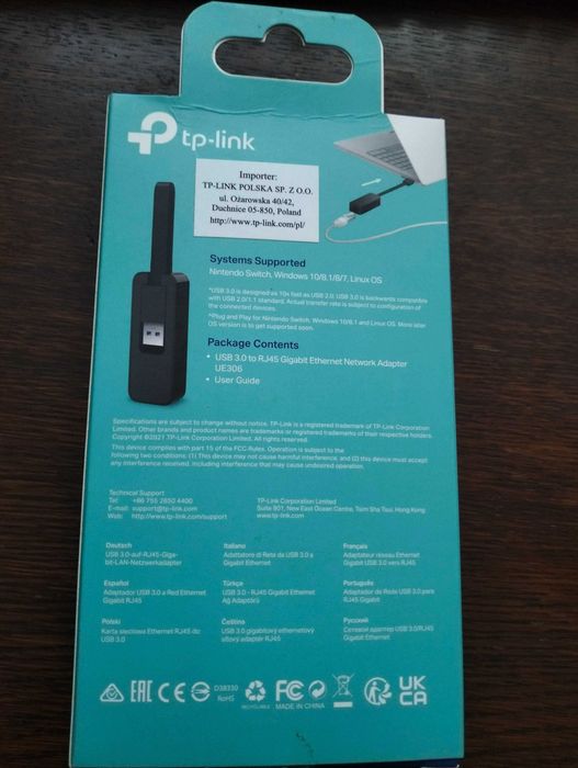 Karta sieciowa TP-LINK UE306 USB-A zewnętrzna