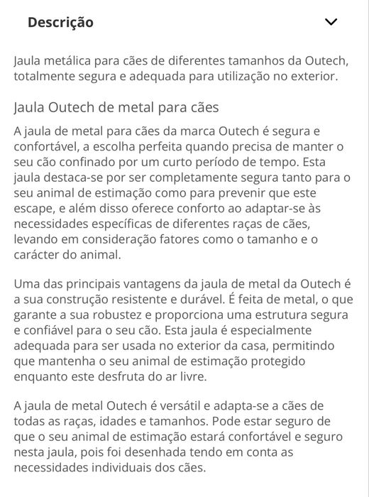 Jaula tamanho S como nova