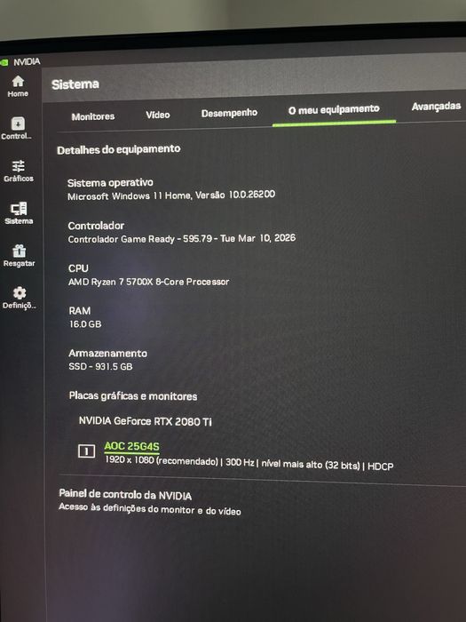 PC Gamer Ryzen 7 + RTX 2080Ti 11GB