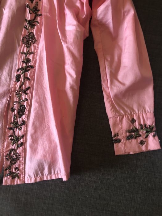 Casaco camisa seda rosa