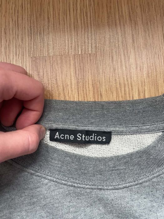Bluza szara acne studios crewneck