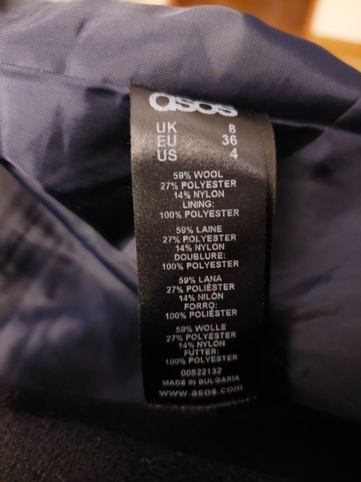 Asos ,płaszczyk   bawełniany,granatowy,rozmiar  36 ,cena  15  zł