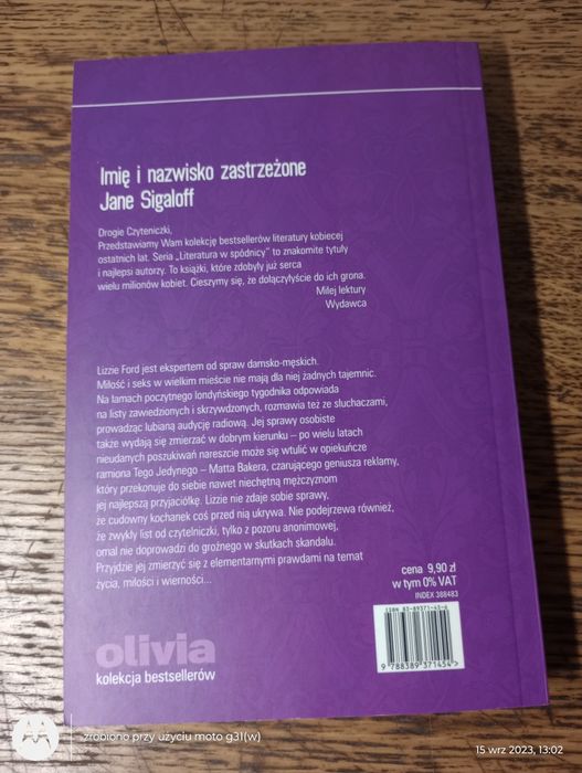 Imię i nazwisko zastrzeżone. Jane Sigaloff