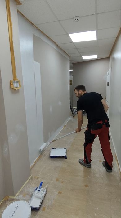 ПОКРАСКА СТЕН  ( магазинов, офисов, кафе, фасадов и т. д) , шпаклевка