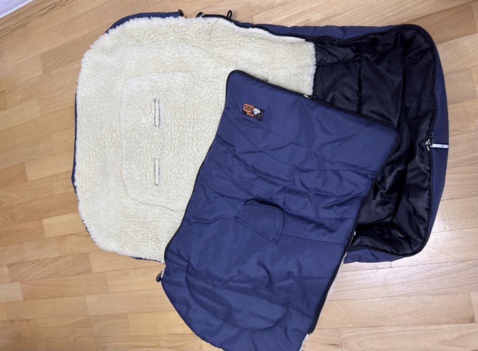 Дуже теплий чохол на овчині в коляску або санки.