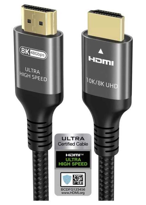 Kabel HDMI 10K w oplocie 2m 48Gbps 60Hz Ubluker