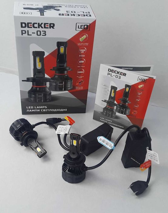 Лампа світлодіодна для фар DECKER LED PL-03 H4 Н7 Н11 5000к 12- 24В