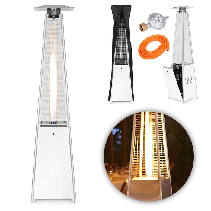 Ogrzewacz parasol gazowy grzejnik 13 kW srebrny reduktor pokrowiec