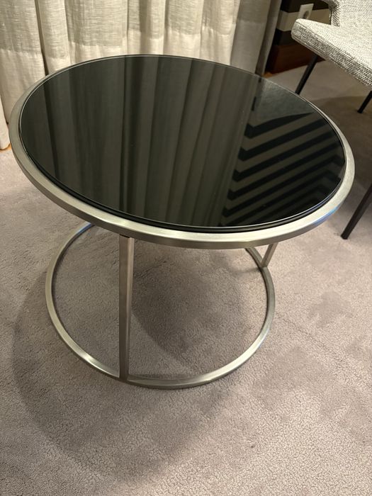 Mesa de centro Ile da Living Divani - preto com aço inox