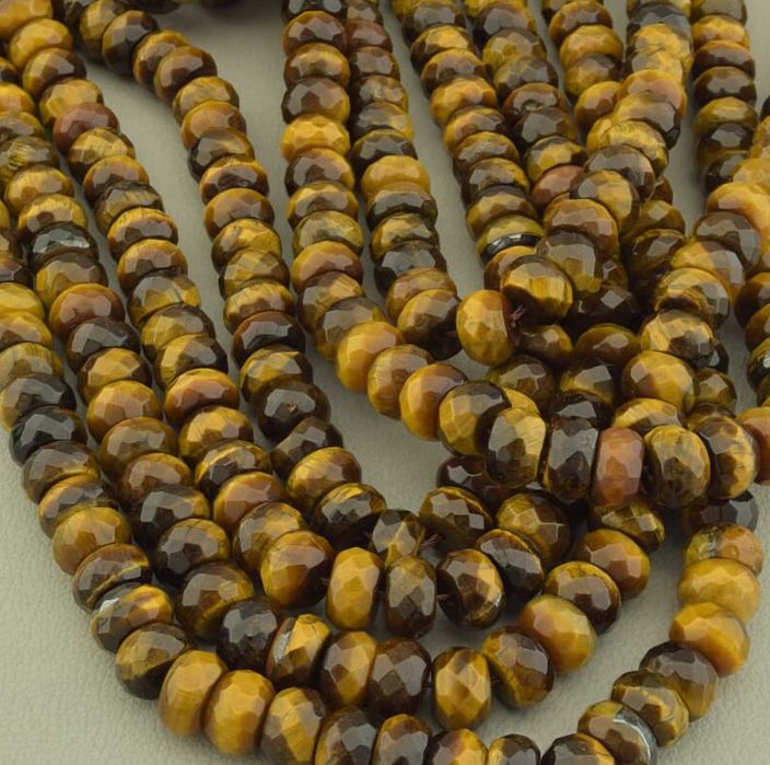 Нитки бусин натуральный Тигровый Глаз.Низка бусин Тигрове Око.