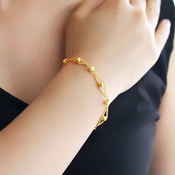 Pulseira de contas da moda com banho
