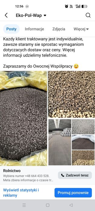 Wapno granulowane węglanowe magnezowe Czarna kreda hummus  eko Dostawa