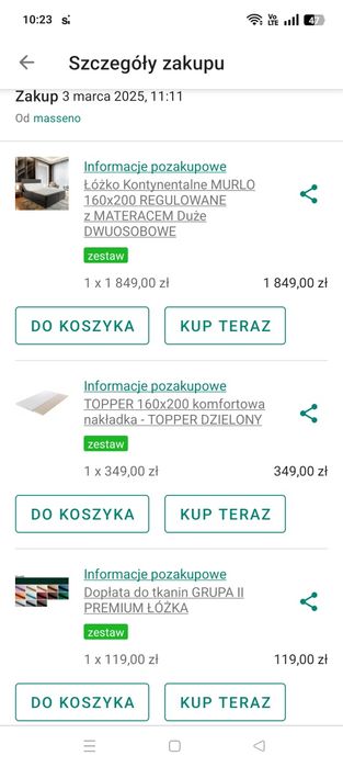 Łóżko kontynentalne 160