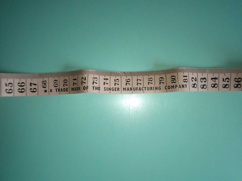 Fita métrica de costura, vintage, da marca Singer, fab. em Inglaterra
