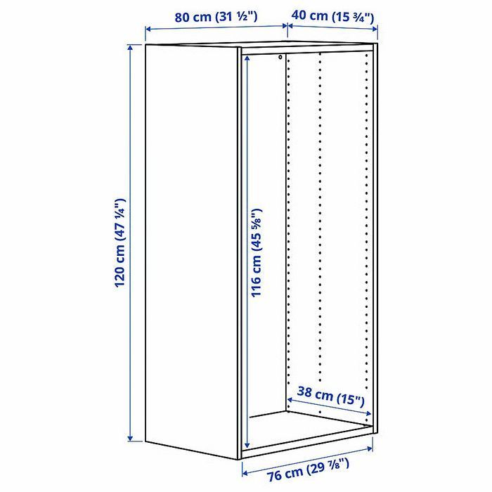 Szafka IKEA PLATSA / Obudowa PLATSA, biały, 80x40x120 cm