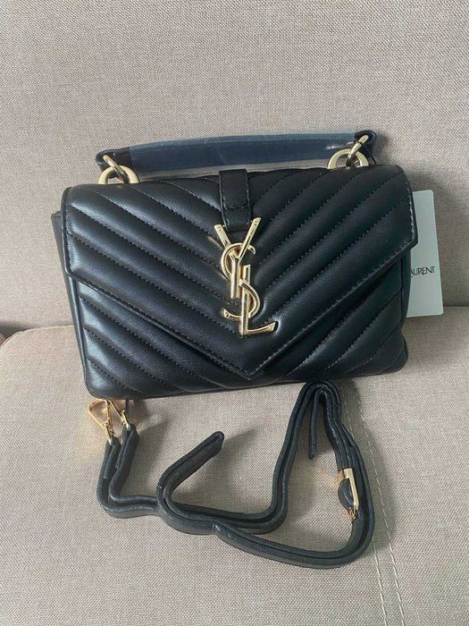 сумка в стилі yves saint laurent college чорна брендова